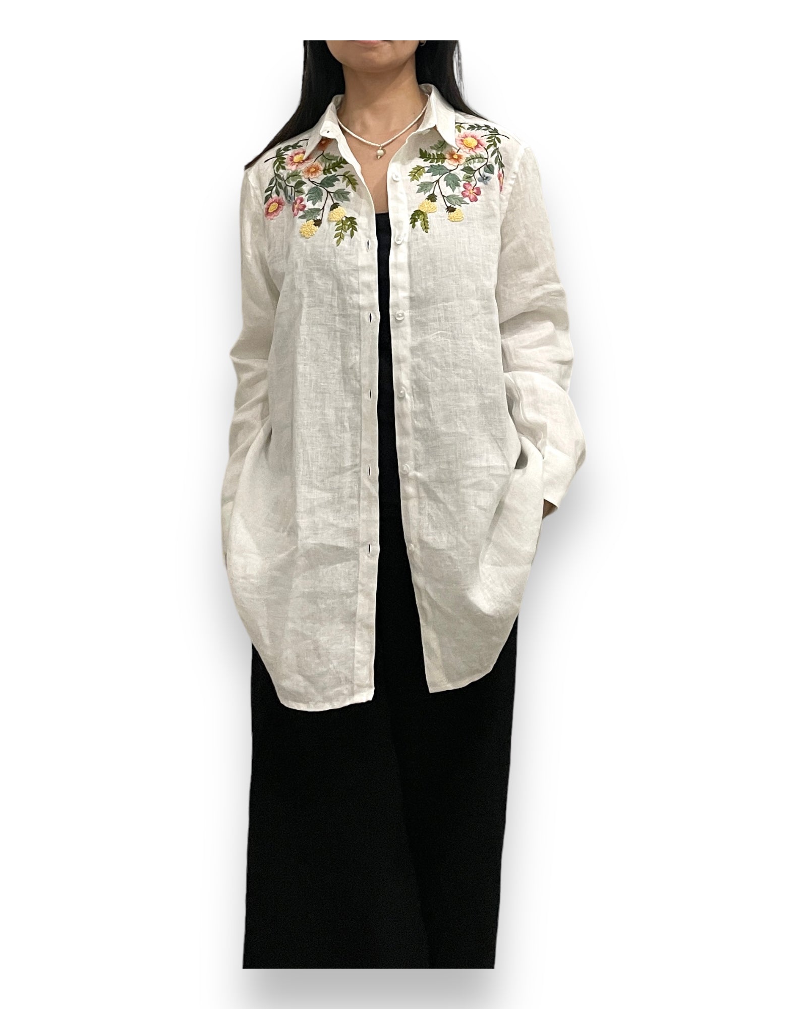 Hand Embroidered Premium Linen Shirt