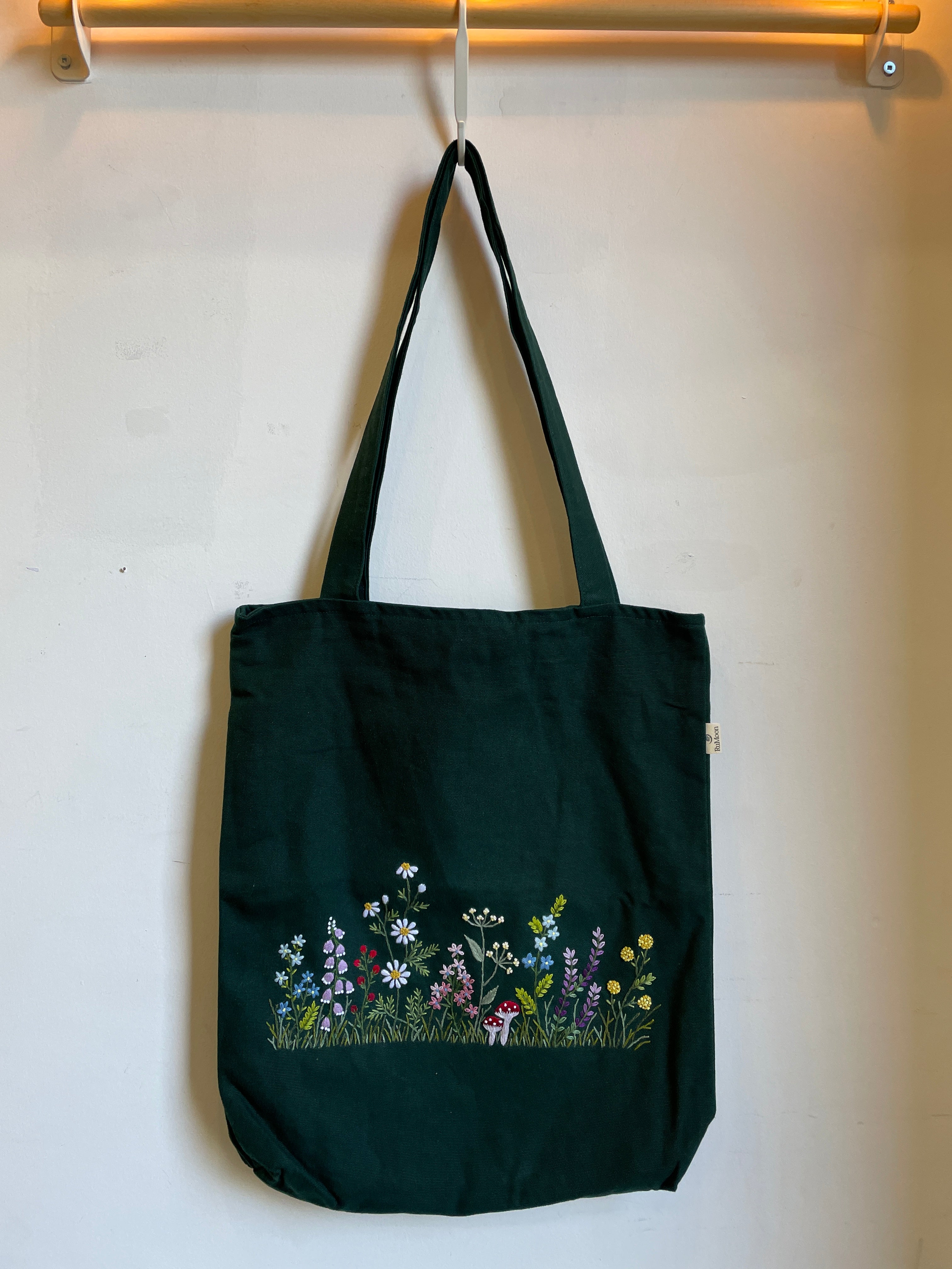 Wildflowers Garden Embroidery Tote Bag