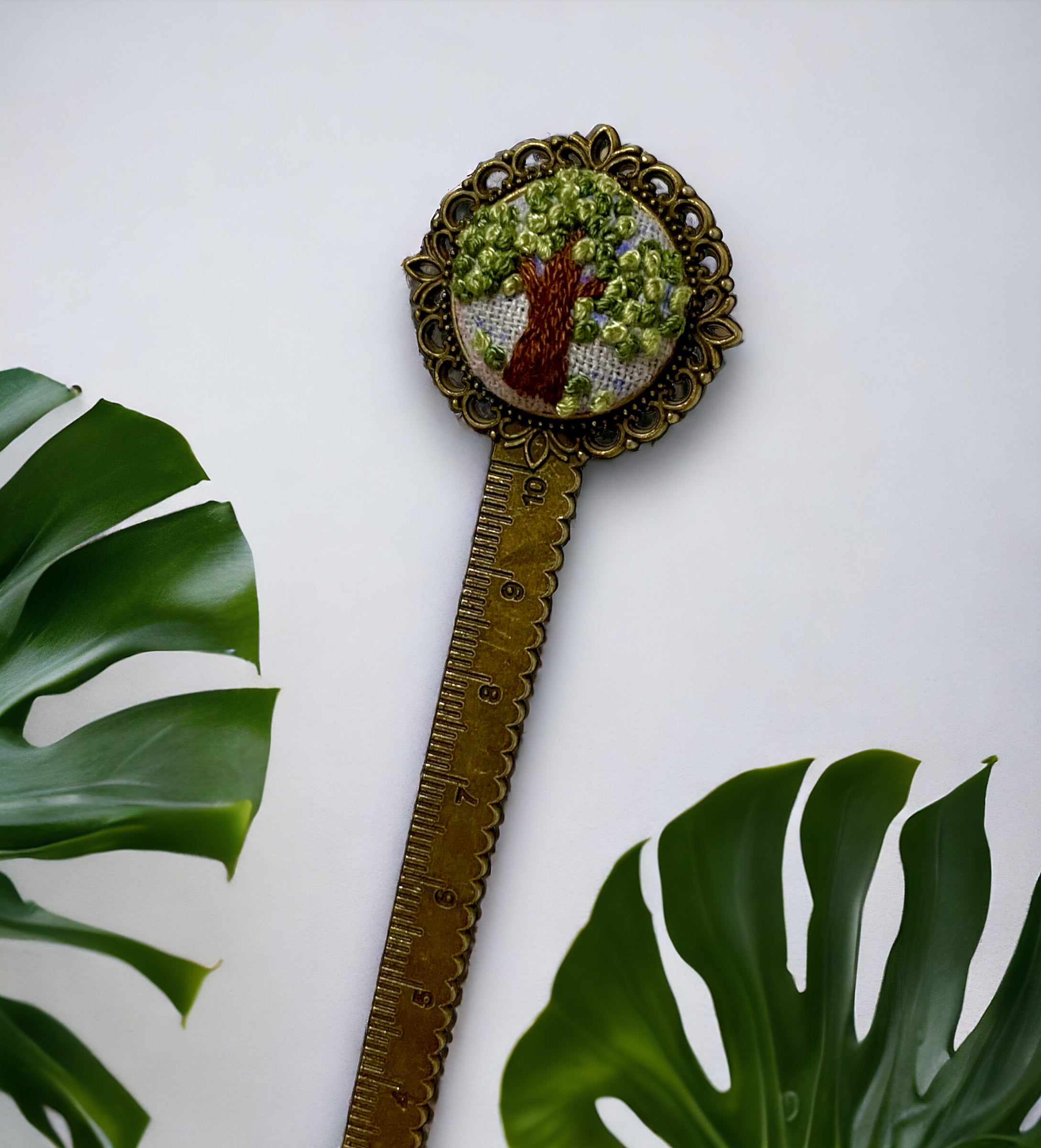 Litte tree embroidery bookmark