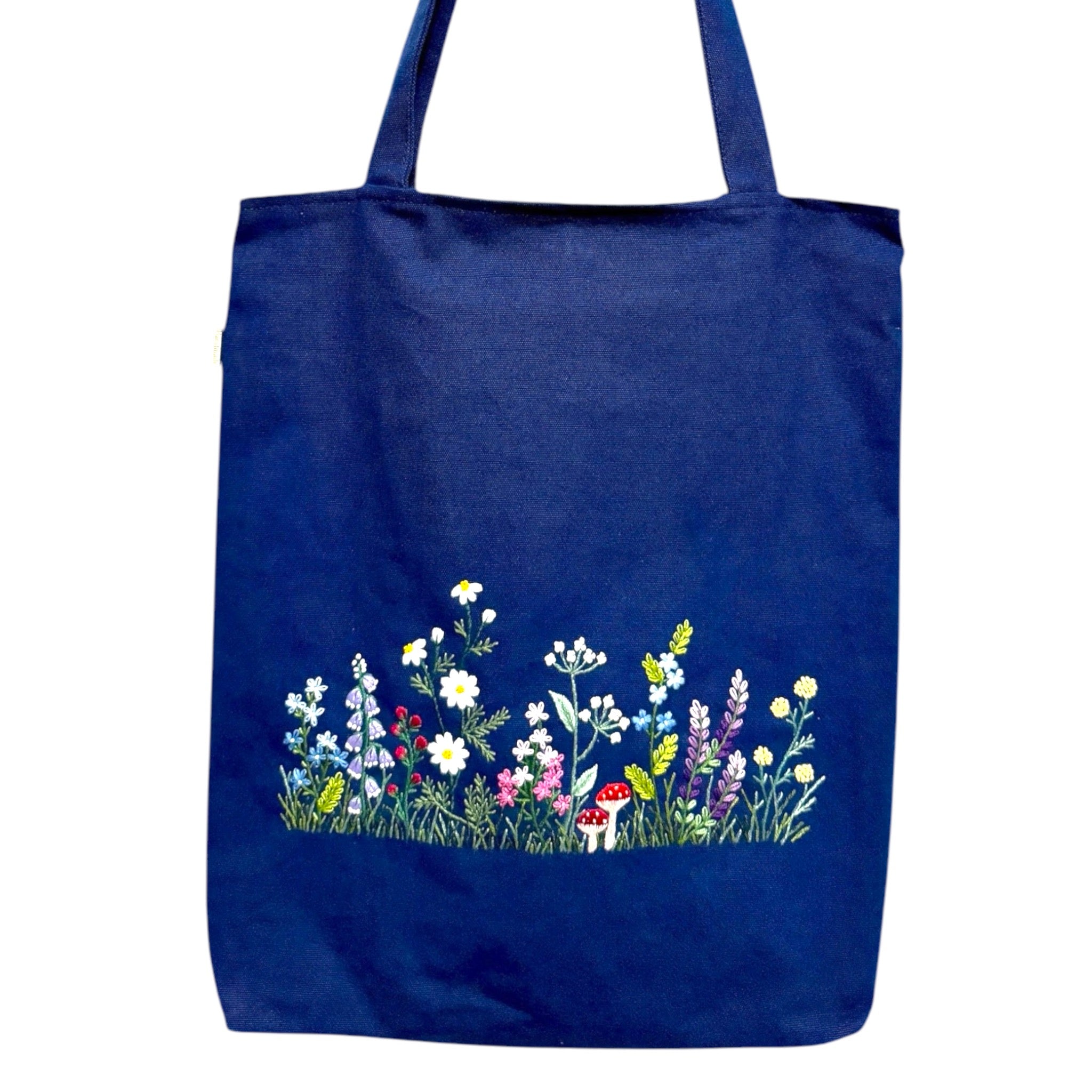 Wildflowers Garden Embroidery Tote Bag