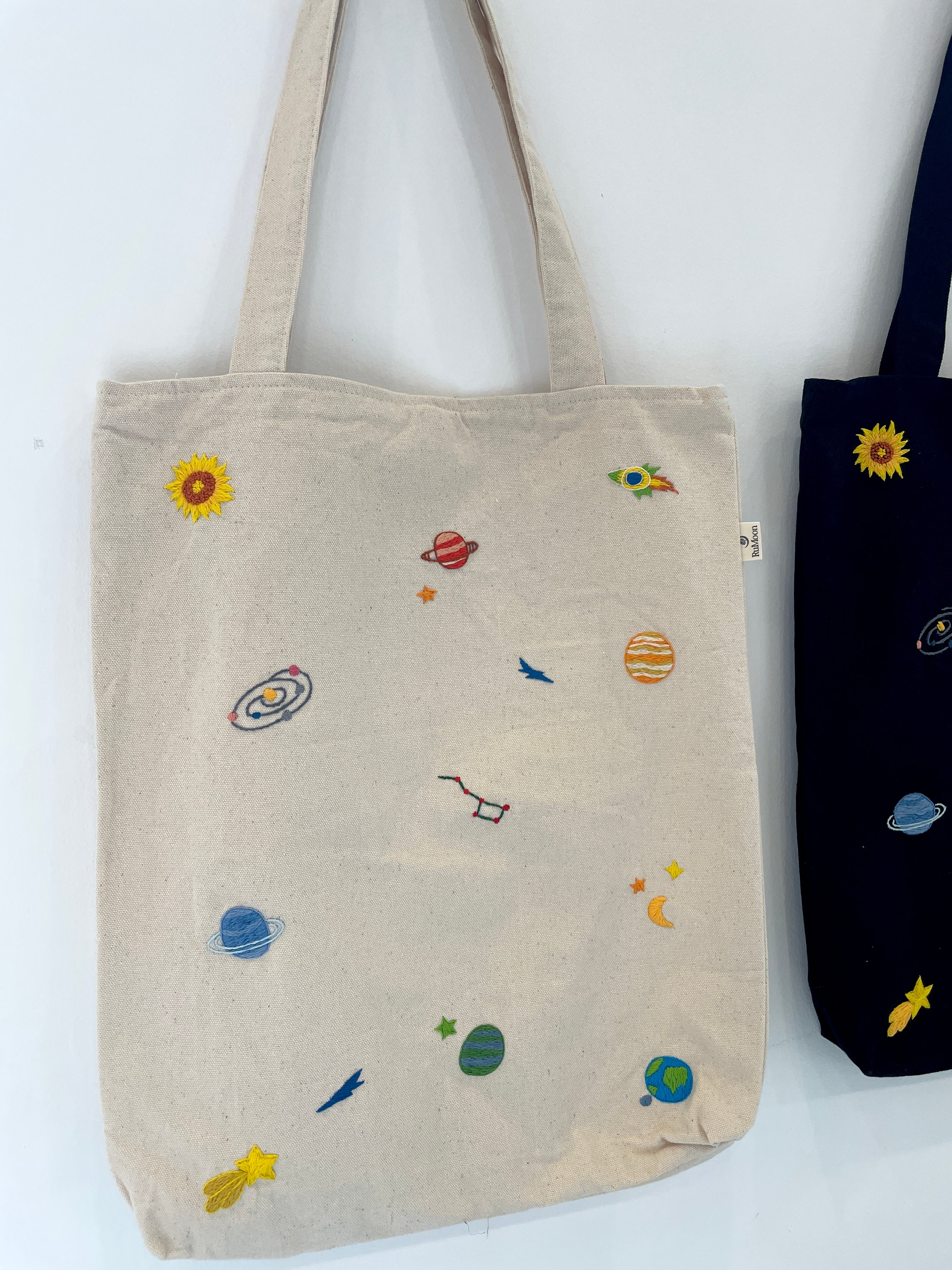 Galaxy Embroidery Tote Bag