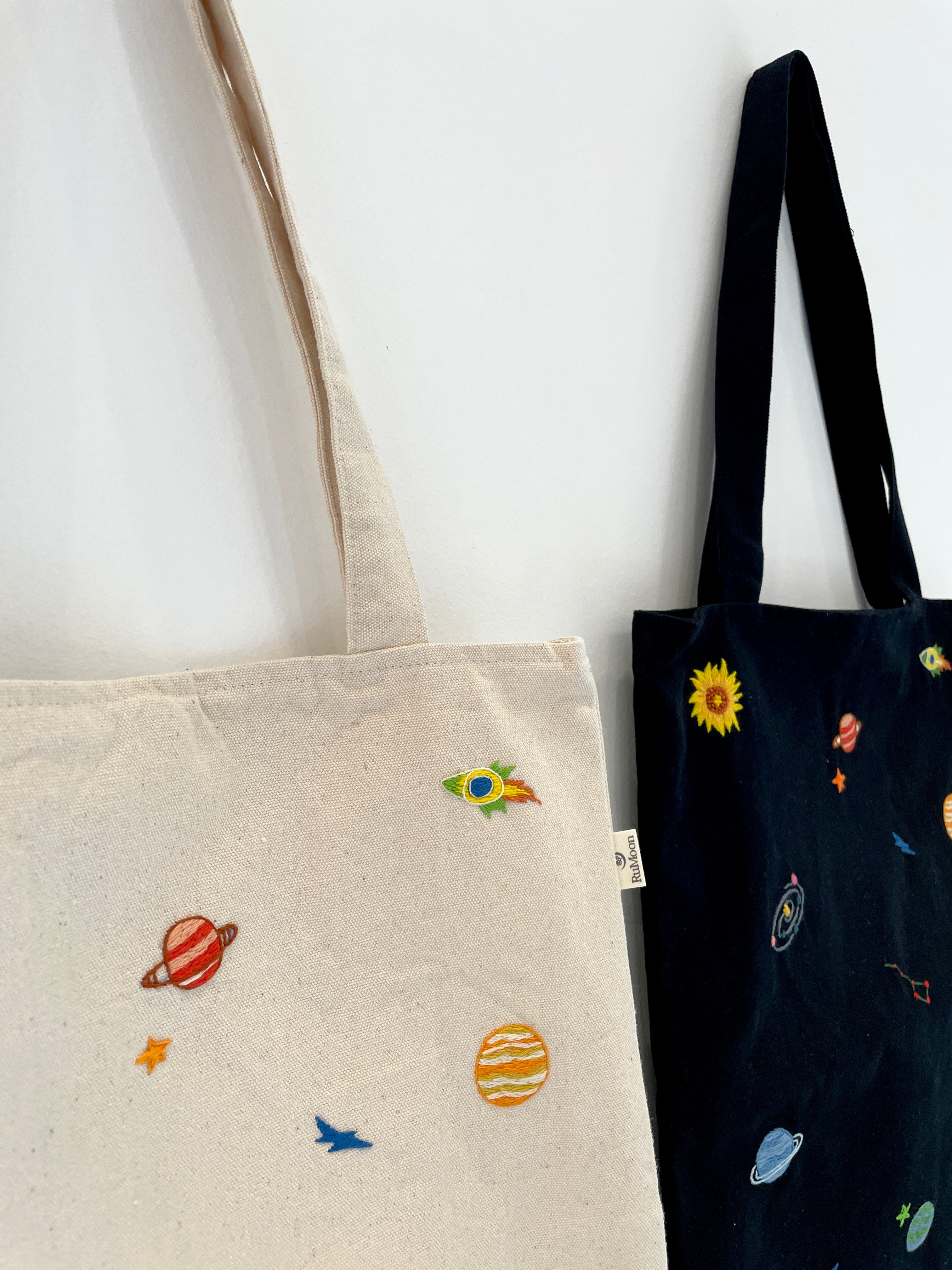 Galaxy Embroidery Tote Bag