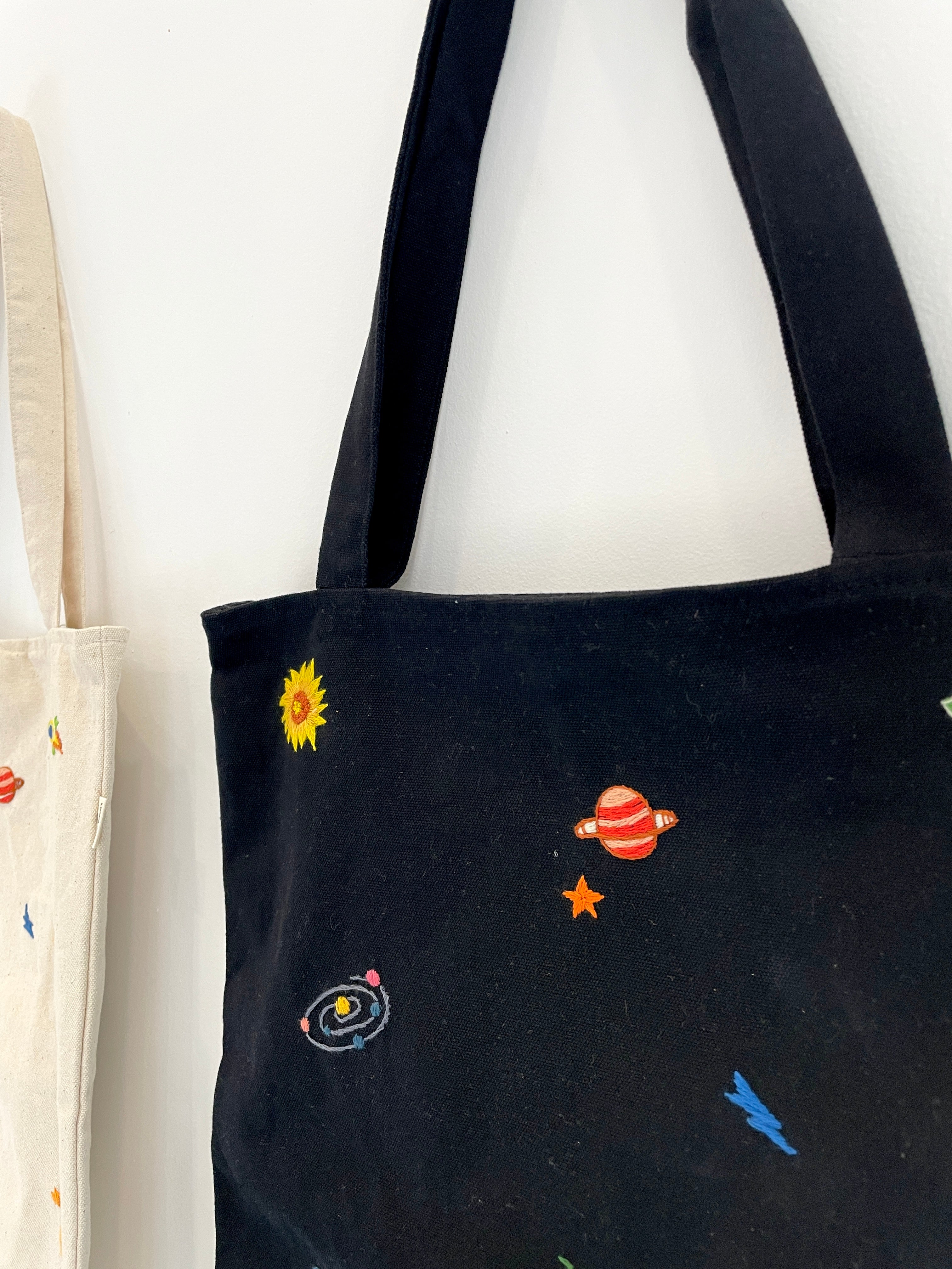 Galaxy Embroidery Tote Bag