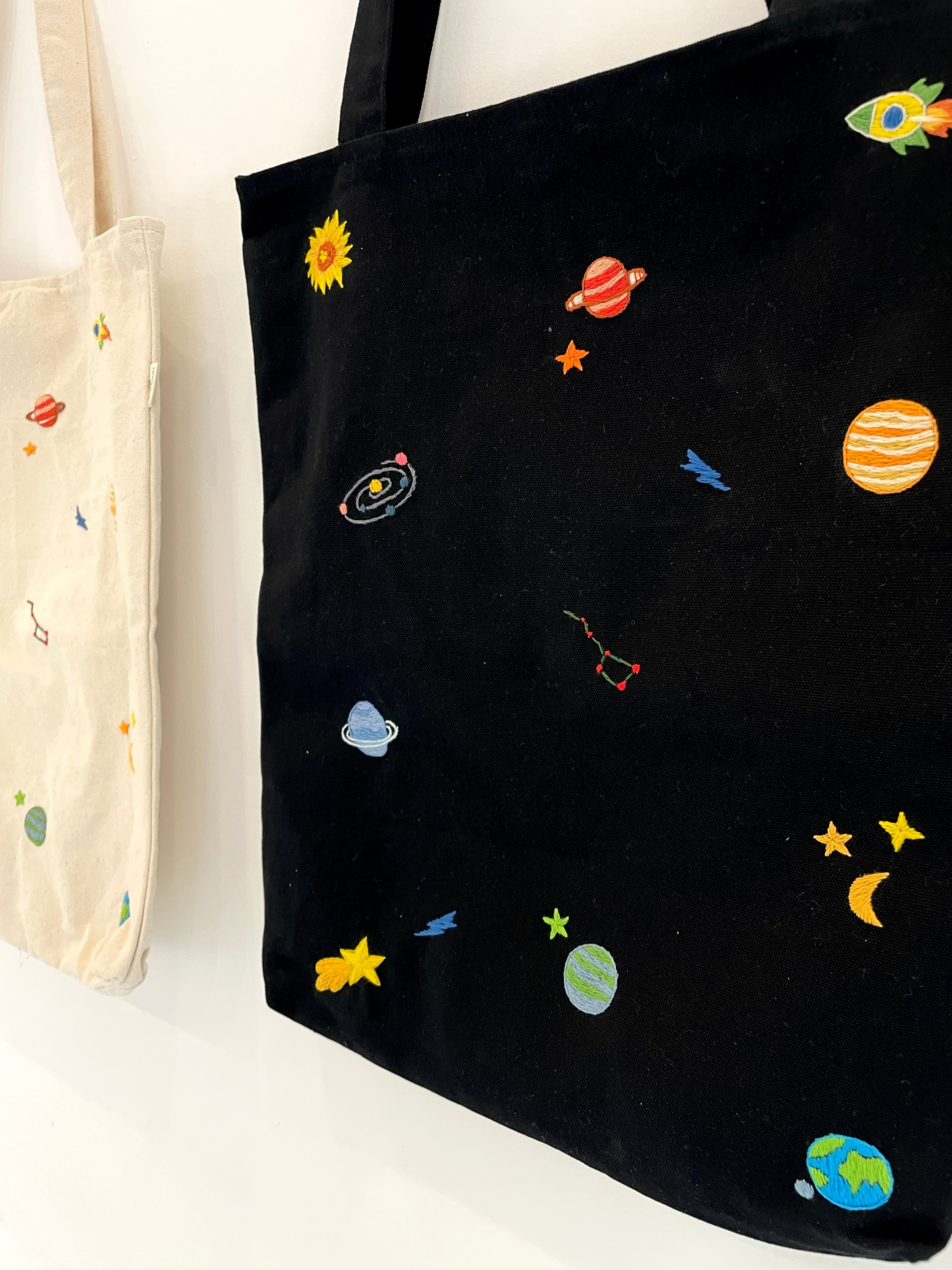 Galaxy Embroidery Tote Bag