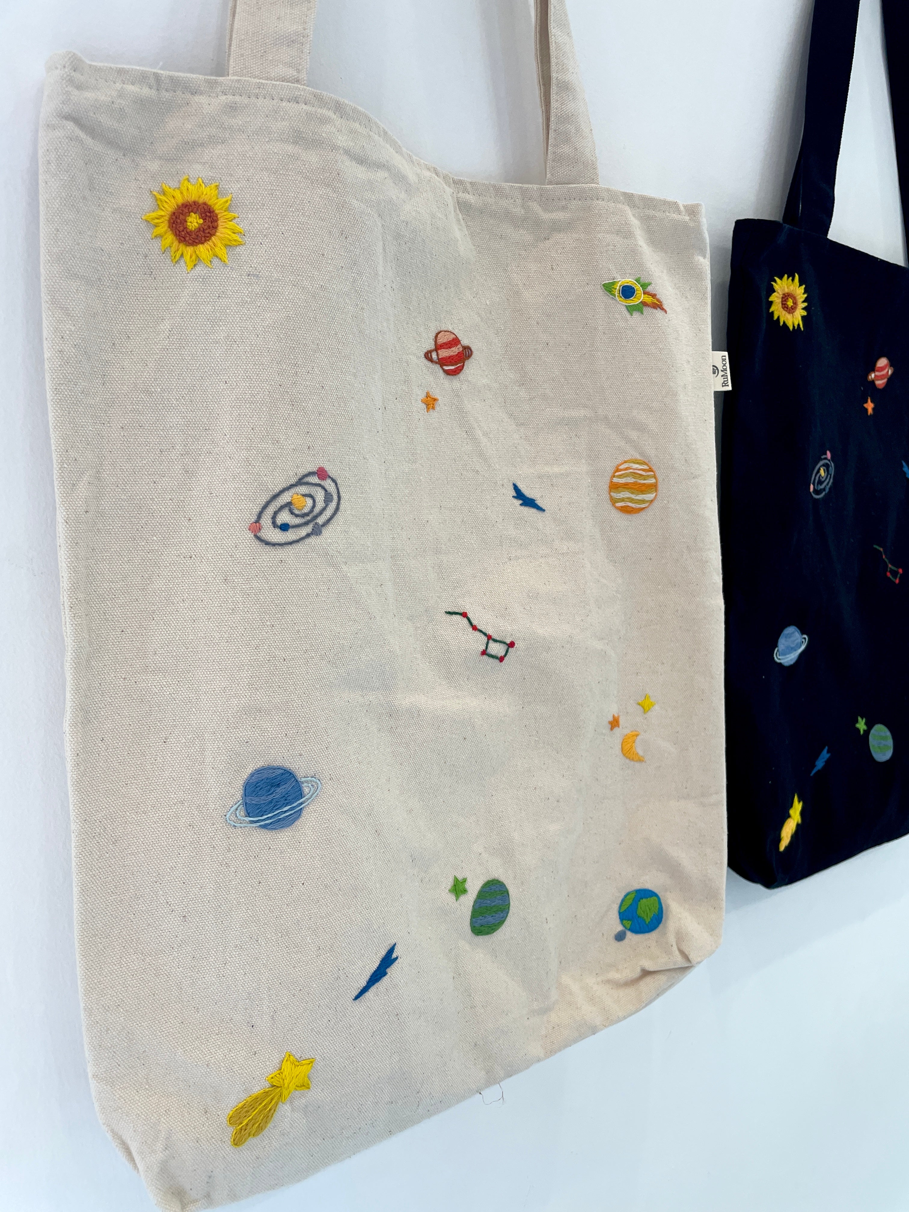 Galaxy Embroidery Tote Bag