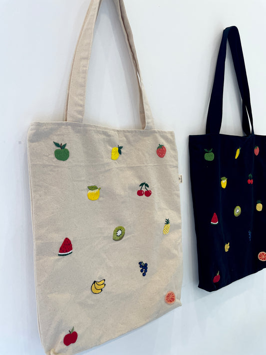 Fruity Embroidery Tote Bag