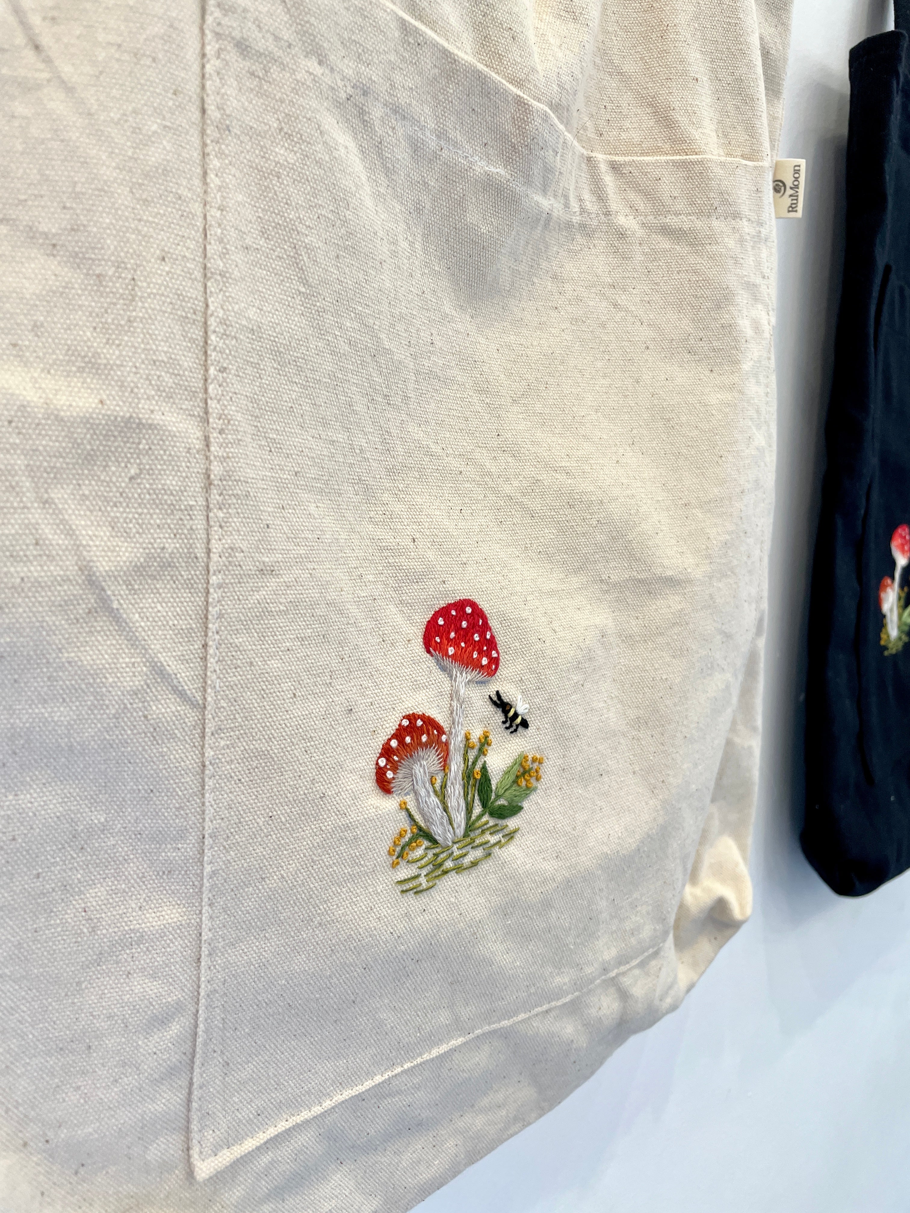 Mushroom Embroidery Tote Bag