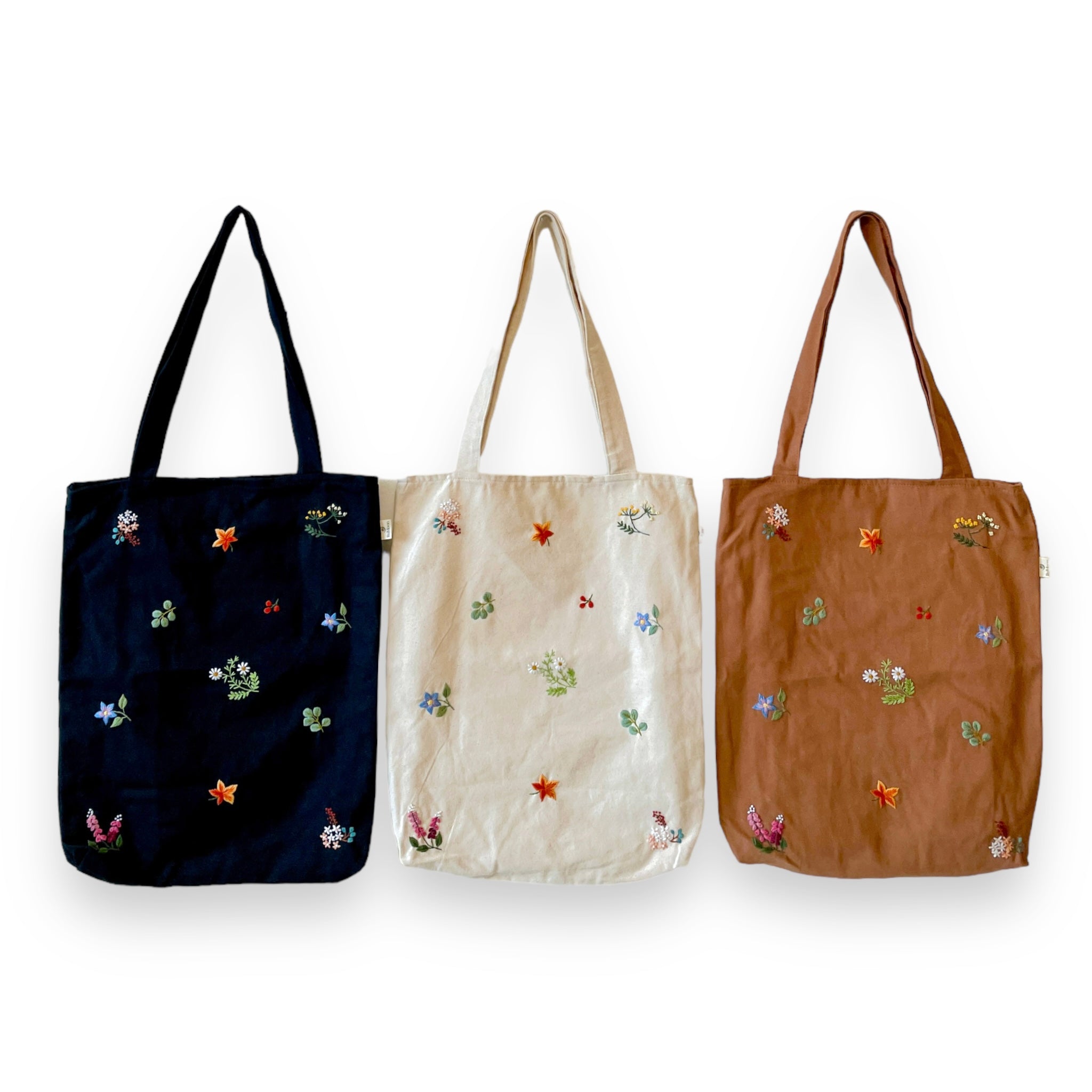 Floral Embroidery Tote Bag