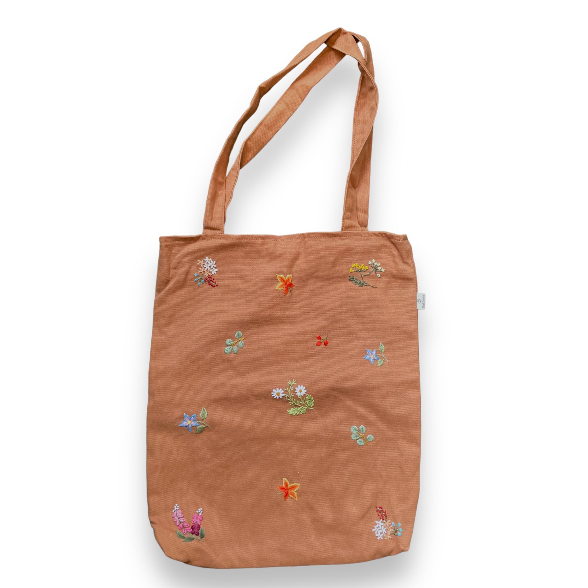 Floral Embroidery Tote Bag