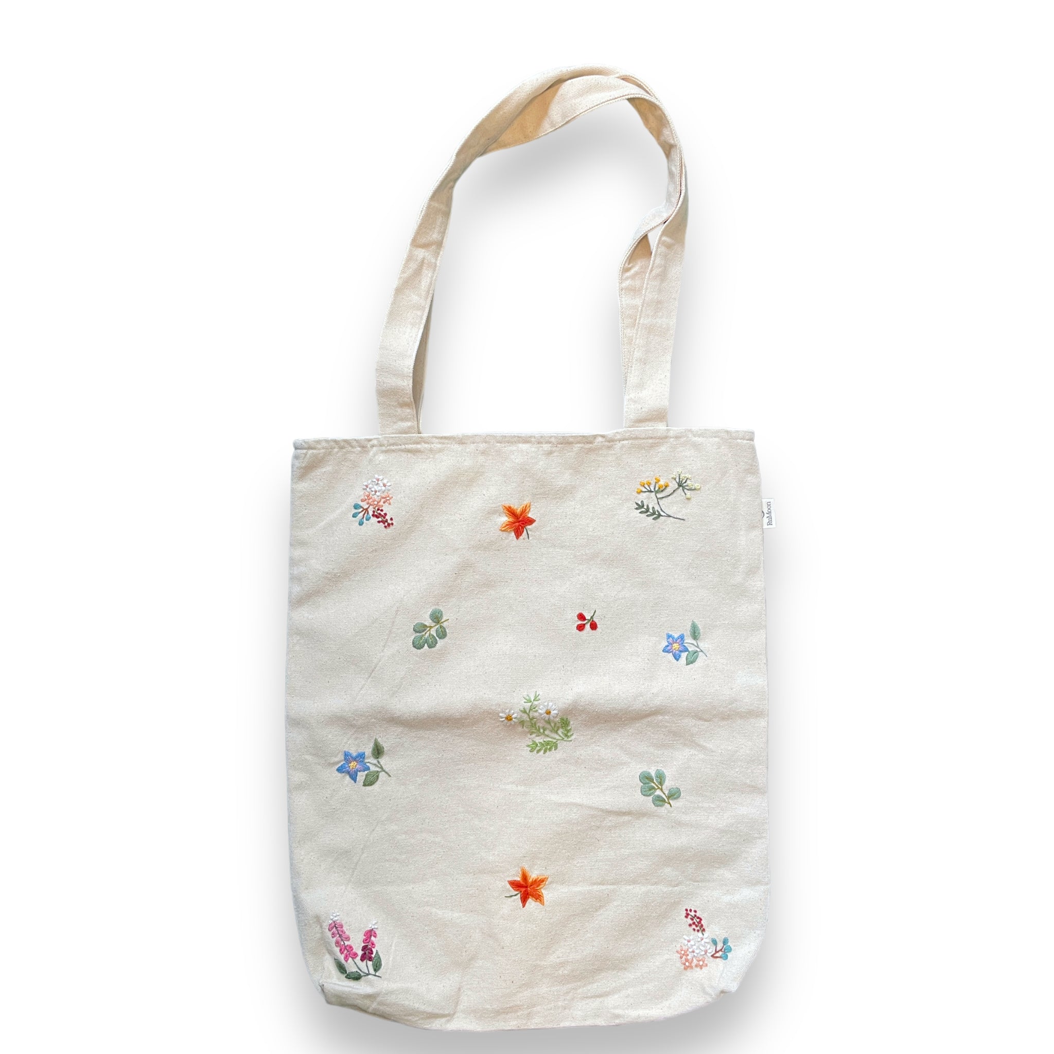 Floral Embroidery Tote Bag