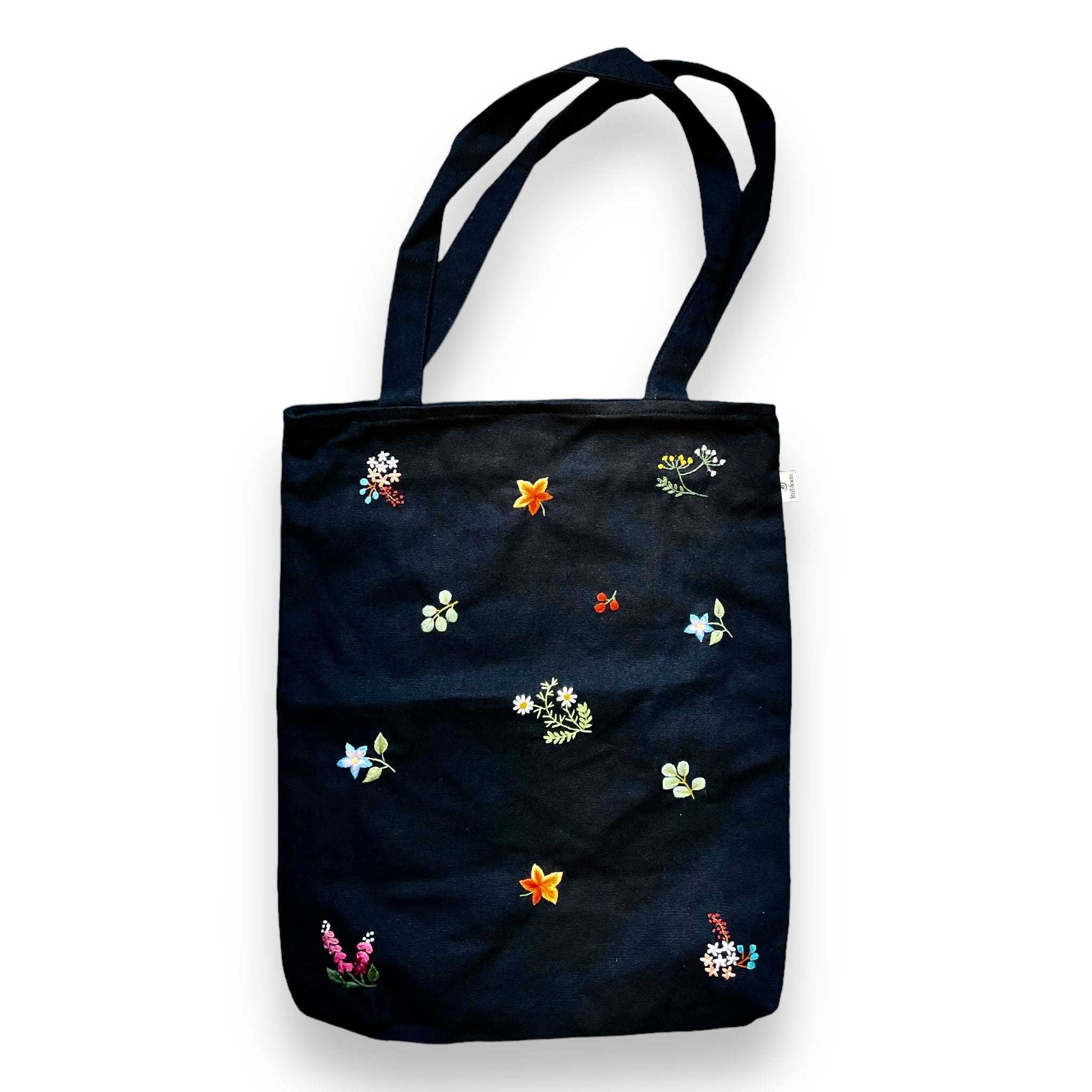 Floral Embroidery Tote Bag