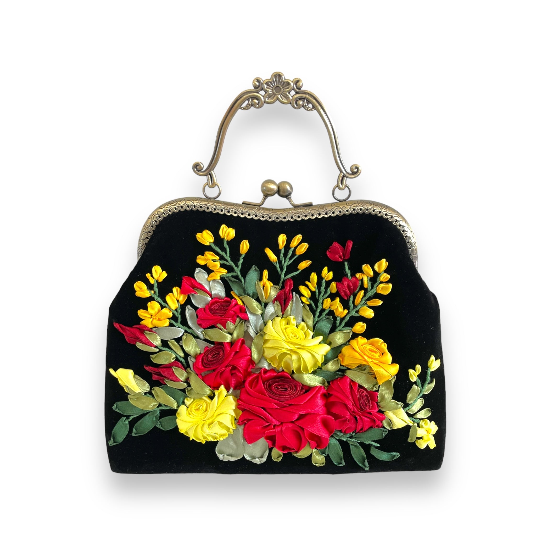 Floral Embroidered Clutch Bag