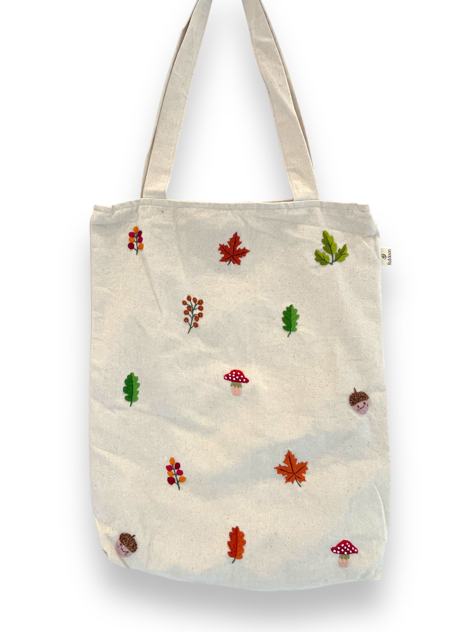 Fall Embroidey Tote Bag