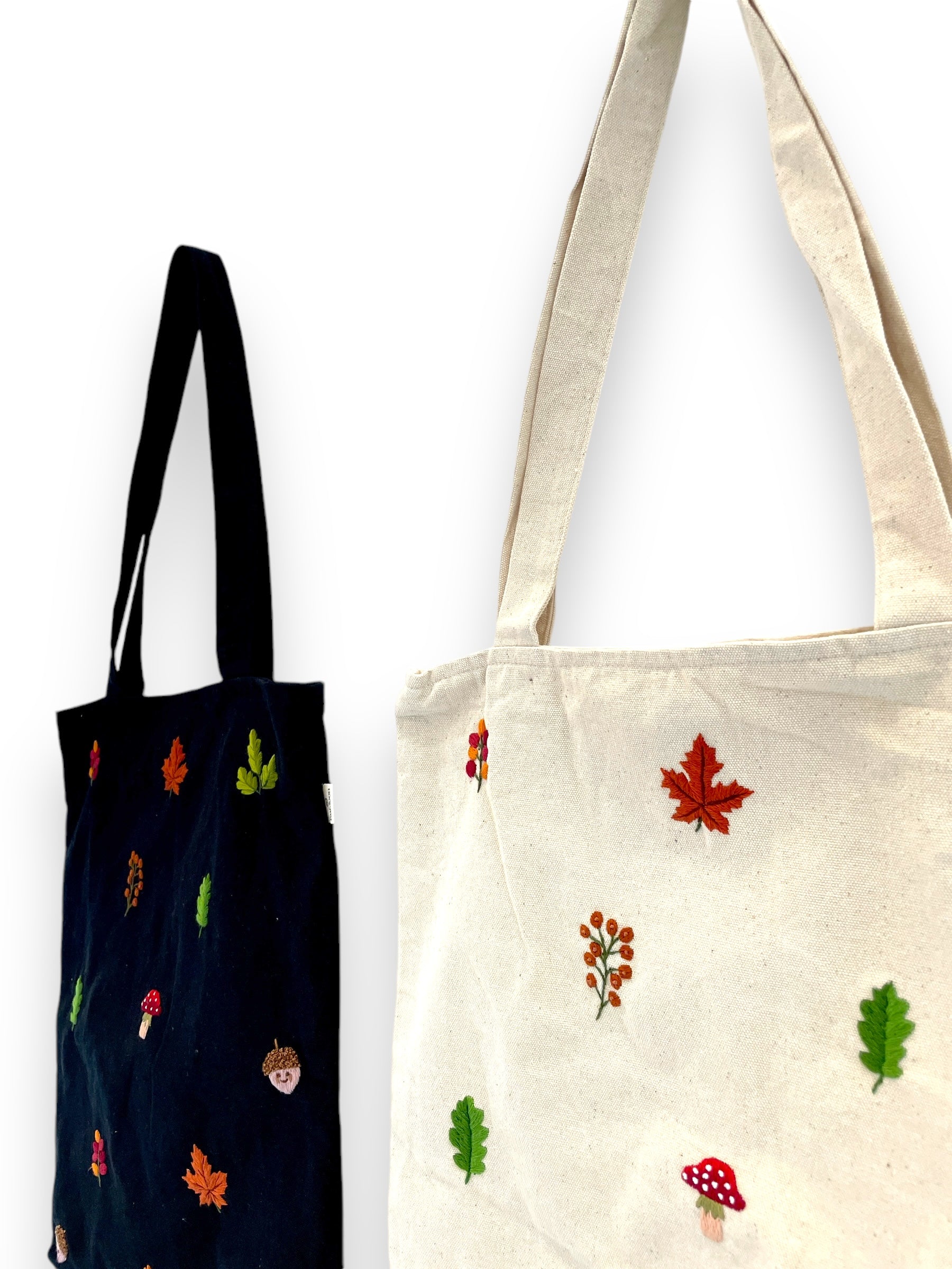 Fall Embroidey Tote Bag