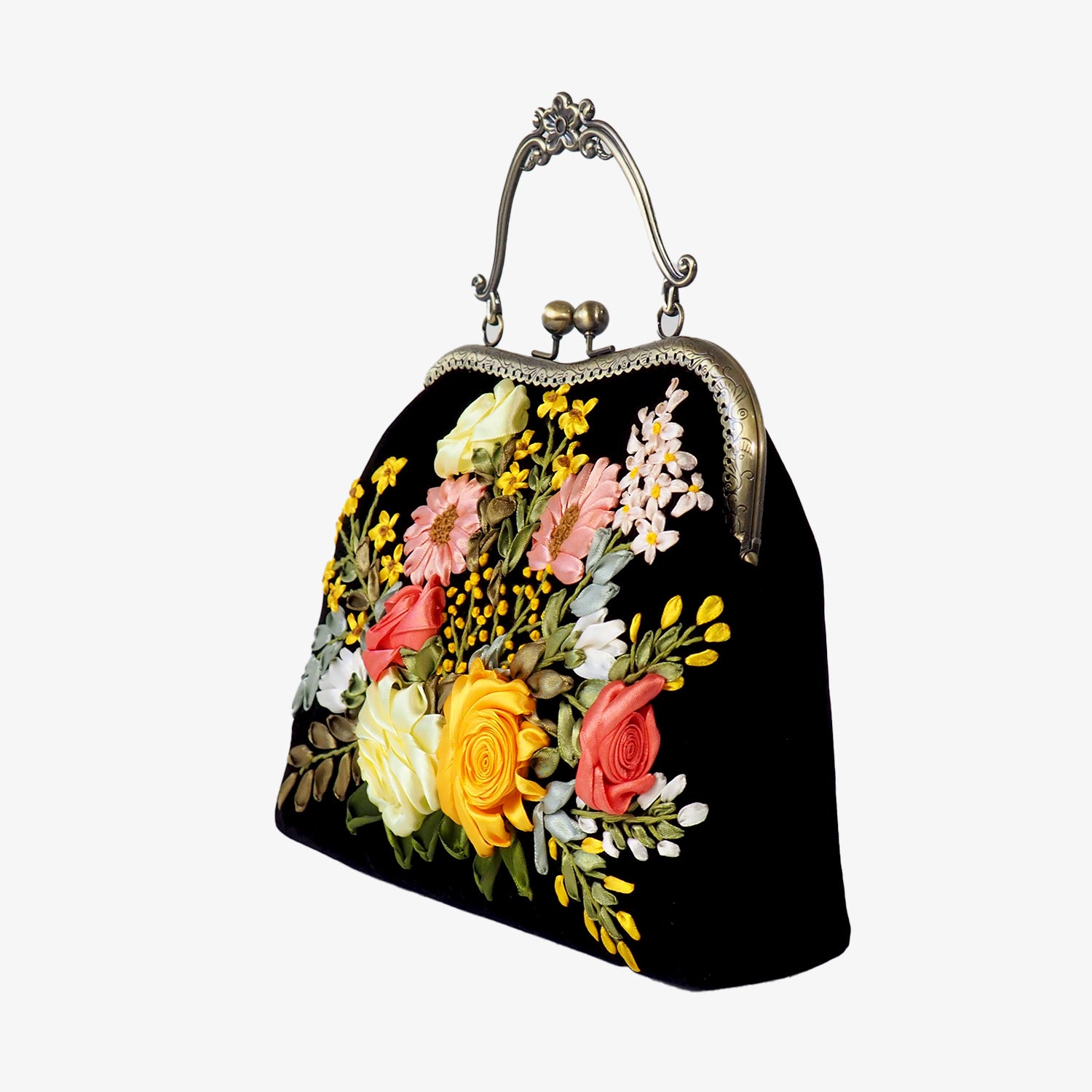 Floral Embroidered Clutch Bag