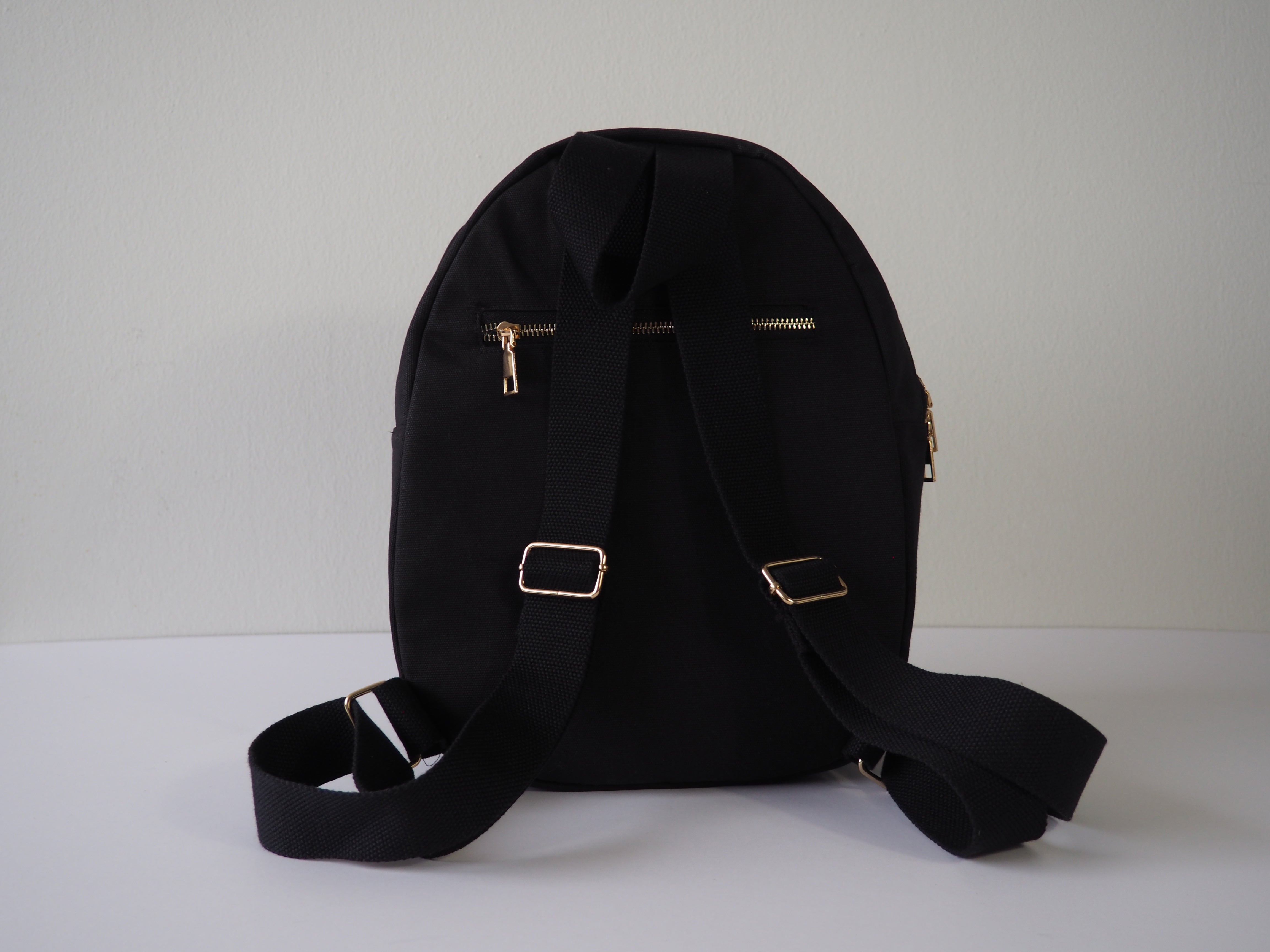 Lily of The Valley Embroidery Black Backpack