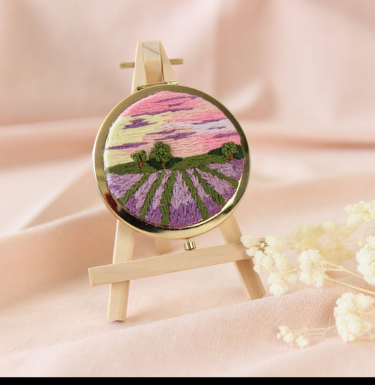 Lavender Landscape Pocket Mirror